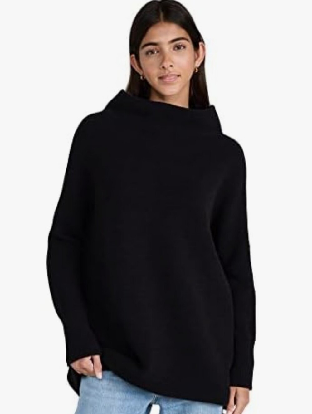 Free People Black Cowl Neck Sweater